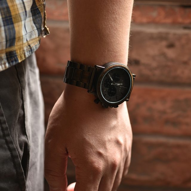 BOBO BIRD Chronograph Men Watch Wooden Brand Luxury Metal Clock montre design homme