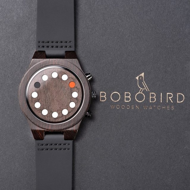 horloges mannen BOBO BIRD Men Wood Watch LED Luminous Glow In Dark Handmade Genuine Leather Wristwatch montre homme 2019
