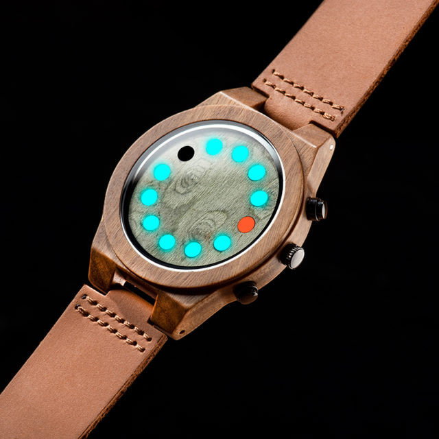 horloges mannen BOBO BIRD Men Wood Watch LED Luminous Glow In Dark Handmade Genuine Leather Wristwatch montre homme 2019