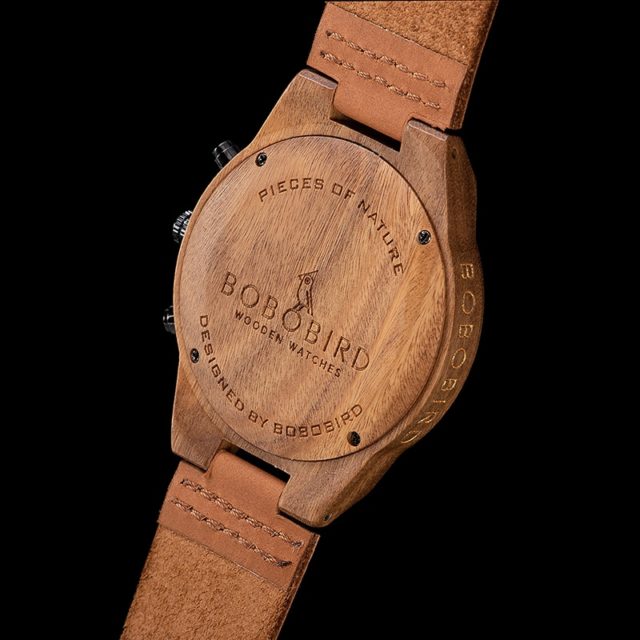 horloges mannen BOBO BIRD Men Wood Watch LED Luminous Glow In Dark Handmade Genuine Leather Wristwatch montre homme 2019